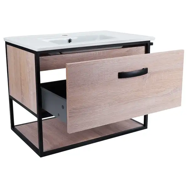 Комплект Qtap Taurus 800х580х437 Whitish oak тумба подвесная + раковина врезная QT2472TPT803WO Комплект Qtap Taurus 800х580х437 Whitish oak тумба подвесная + раковина врезная QT2472TPT803WO