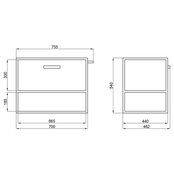 Тумба подвесная Qtap Taurus 700х580х437 Whitish oak QT2474TPT703WO Тумба подвесная Qtap Taurus 700х580х437 Whitish oak QT2474TPT703WO