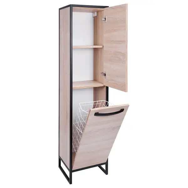 Пенал напольный Qtap Taurus 350х1750х300 Whitish oak с корзиной для белья QT2475PN175KRWO Пенал напольный Qtap Taurus 350х1750х300 Whitish oak с корзиной для белья QT2475PN175KRWO