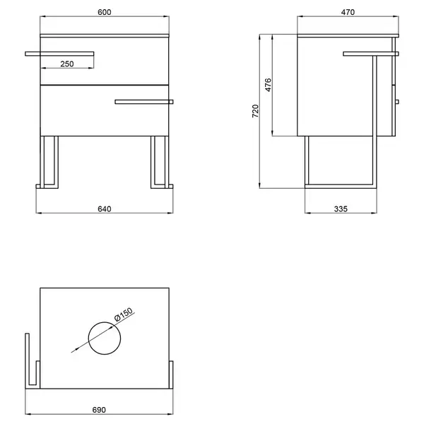 Тумба напольная Qtap Taurus 600х616х437 White/Whitish oak со столешницей QT2480TNT603WWO Тумба напольная Qtap Taurus 600х616х437 White/Whitish oak со столешницей QT2480TNT603WWO