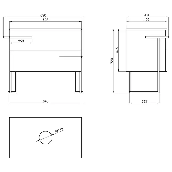 Тумба напольная Qtap Taurus 800х616х437 White/Whitish oak со столешницей QT2480TNT803WWO Тумба напольная Qtap Taurus 800х616х437 White/Whitish oak со столешницей QT2480TNT803WWO