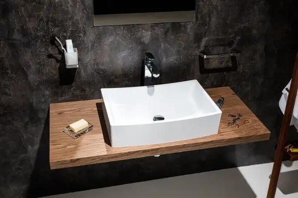 Стільниця під умивальник L 800 dark walnut, RAVAK (X000000836) Стільниця під умивальник L 800 dark walnut, RAVAK (X000000836)