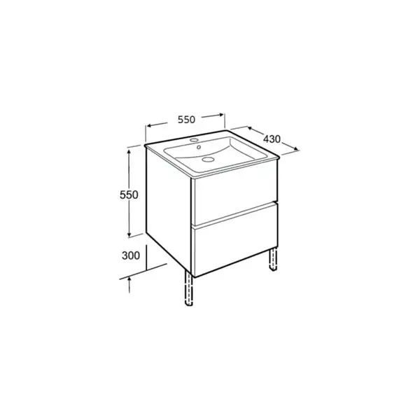 Тумба з умивальником Roca Cube 55 см, білий глянцевий (A85119A806) Тумба з умивальником Roca Cube 55 см, білий глянцевий (A85119A806)