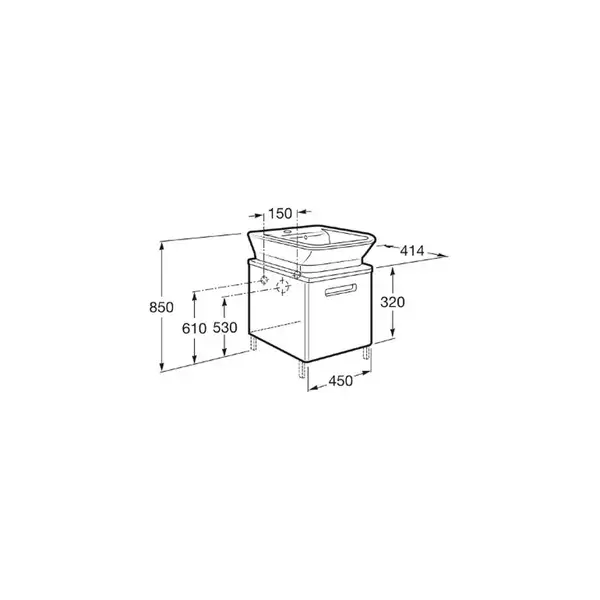 Тумба Roca The Gap Original 450х414х320, білий глянцевий (A856968806) Тумба Roca The Gap Original 450х414х320, білий глянцевий (A856968806)