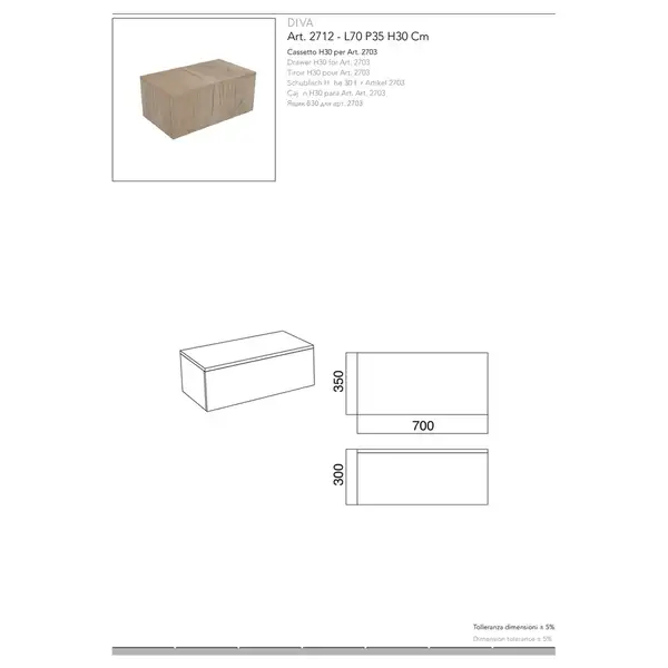 Шафка для консолі DIVA H30 Rovere Brizzo 271288 Scarabeo Шафка для консолі DIVA H30 Rovere Brizzo 271288 Scarabeo