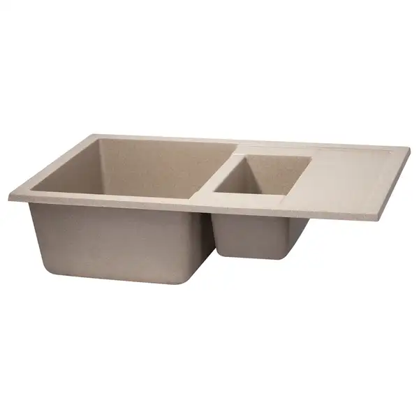 Кухонная мойка с дополнительной чашей Qtap CS 7648 Beige (QT7648BEI551) Кухонная мойка с дополнительной чашей Qtap CS 7648 Beige (QT7648BEI551)