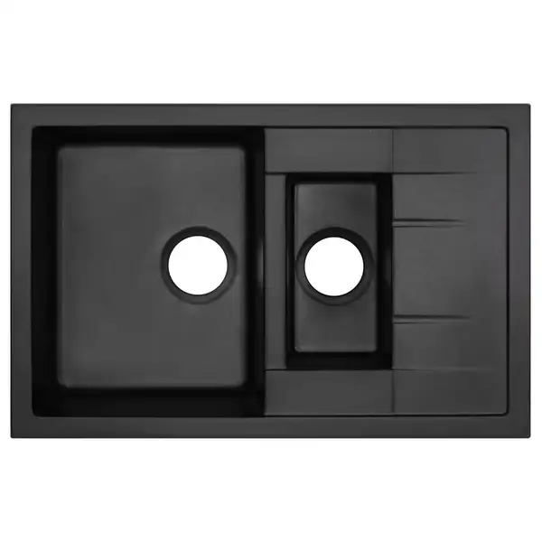 Кухонная мойка с дополнительной чашей Qtap CS 7648 Black (QT7648BLA404) Кухонная мойка с дополнительной чашей Qtap CS 7648 Black (QT7648BLA404)