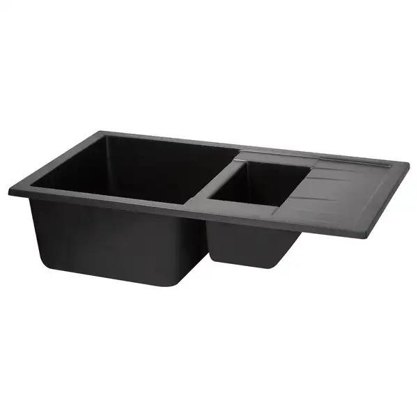 Кухонная мойка с дополнительной чашей Qtap CS 7648 Black (QT7648BLA404) Кухонная мойка с дополнительной чашей Qtap CS 7648 Black (QT7648BLA404)