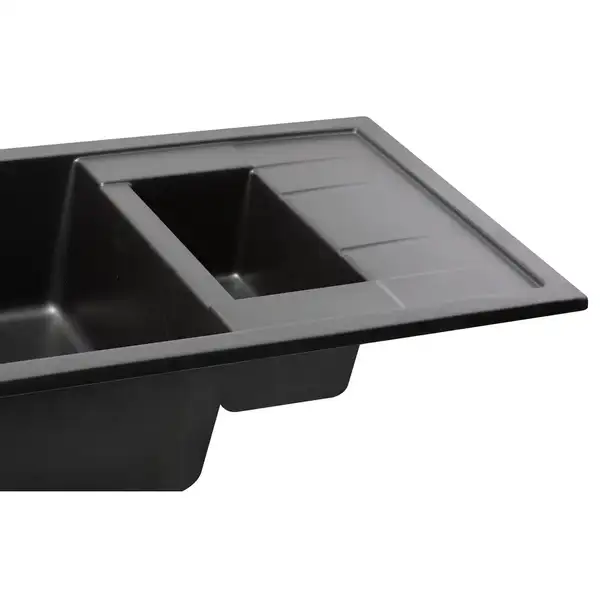 Кухонная мойка с дополнительной чашей Qtap CS 7648 Black (QT7648BLA404) Кухонная мойка с дополнительной чашей Qtap CS 7648 Black (QT7648BLA404)