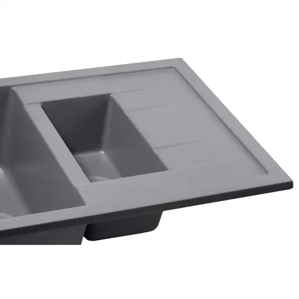 Кухонная мойка с дополнительной чашей Qtap CS 7648 Grey (QT7648GRE471) Кухонная мойка с дополнительной чашей Qtap CS 7648 Grey (QT7648GRE471)