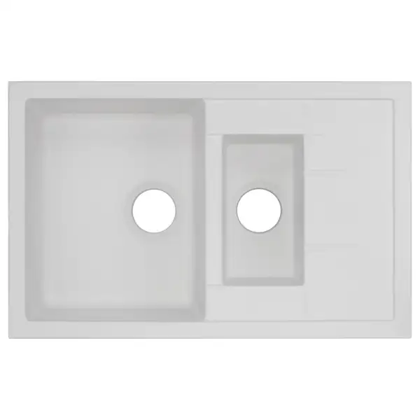 Кухонная мойка с дополнительной чашей Qtap CS 7648 White (QT7648WHI650) Кухонная мойка с дополнительной чашей Qtap CS 7648 White (QT7648WHI650)