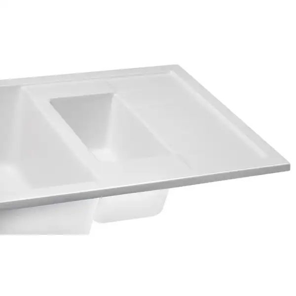 Кухонная мойка с дополнительной чашей Qtap CS 7648 White (QT7648WHI650) Кухонная мойка с дополнительной чашей Qtap CS 7648 White (QT7648WHI650)