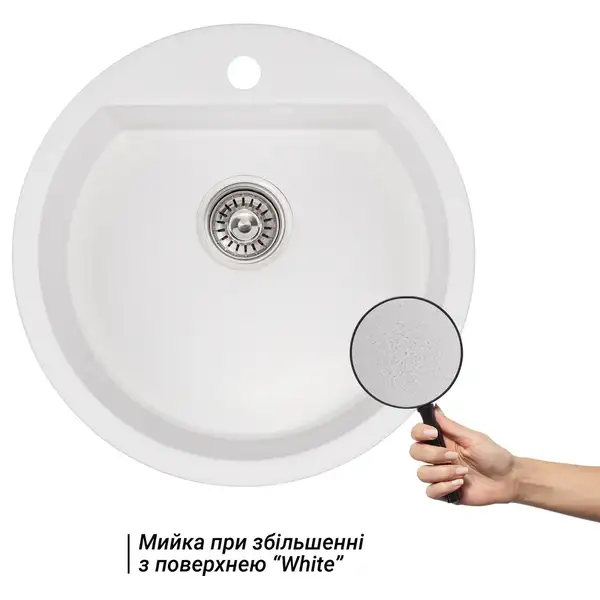 Кухонная мойка Qtap CS D510 White (QTD510WHI650) Кухонная мойка Qtap CS D510 White (QTD510WHI650)