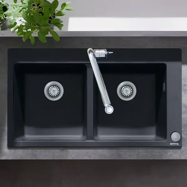 Hansgrohe S510-F770 Кухонная мойка на 2 чаши, Graphiteblack (43316170) Hansgrohe S510-F770 Кухонная мойка на 2 чаши, Graphiteblack (43316170)