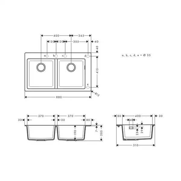 Hansgrohe S510-F770 Кухонна мийка, Concretegrey (43316380)
