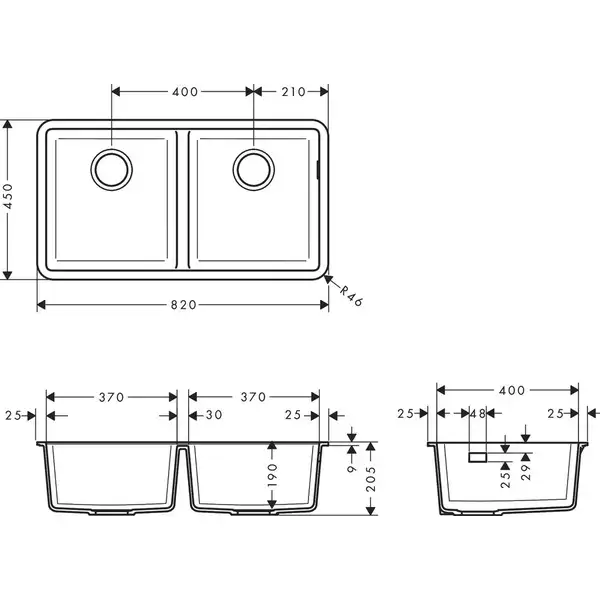 Hansgrohe S510-U770 Мойка кухонная, Graphiteblack (43434170) Hansgrohe S510-U770 Мойка кухонная, Graphiteblack (43434170)