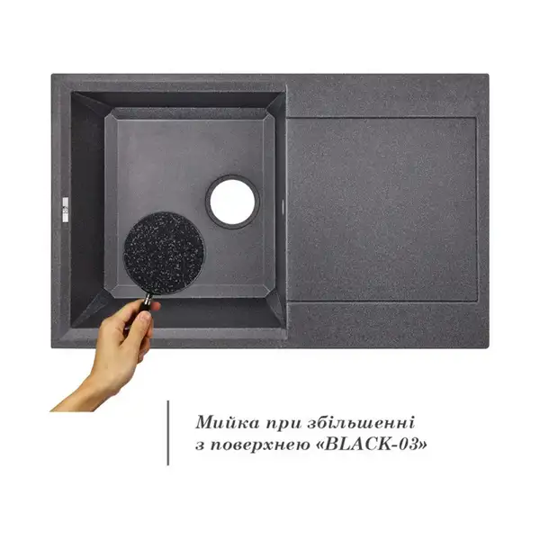 Lidz BLA-03 Кухонна мийка, чорна (LIDZBLA03790495230) Lidz BLA-03 Кухонна мийка, чорна (LIDZBLA03790495230)