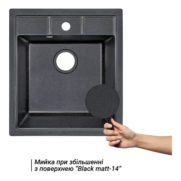 Lidz BLM-14 Кухонная мойка, черная (LIDZBLM14460515200)