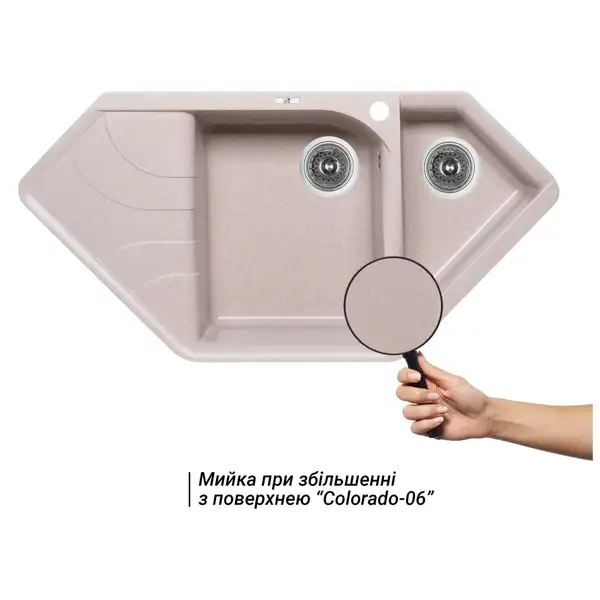 Кухонная мойка с дополнительной чашей Lidz 1000x500/225 COL-06 (LIDZCOL061000500225)