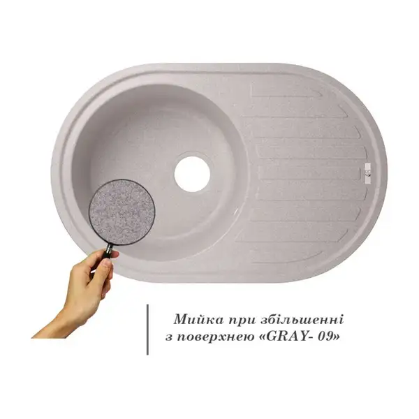 Lidz GRA-09 Кухонна мийка, сіра (LIDZGRA09780500200) Lidz GRA-09 Кухонна мийка, сіра (LIDZGRA09780500200)