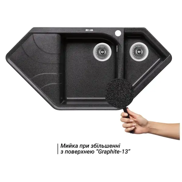 Кухонная мойка с дополнительной чашей Lidz 1000x500/225 GRF-13 (LIDZGRF131000500225) Кухонная мойка с дополнительной чашей Lidz 1000x500/225 GRF-13 (LIDZGRF131000500225)