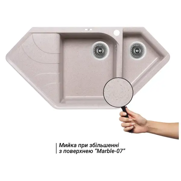 Кухонная мойка Lidz с дополнительной чашей 1000x500/225 MAR-07 (LIDZMAR071000500225)