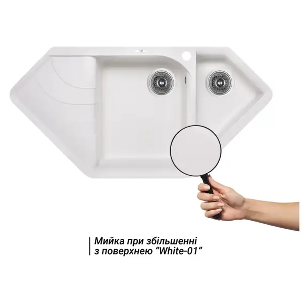 Кухонная мойка с дополнительной чашей Lidz 1000x500/225 WHI-01 (LIDZWHI011000500225) Кухонная мойка с дополнительной чашей Lidz 1000x500/225 WHI-01 (LIDZWHI011000500225)