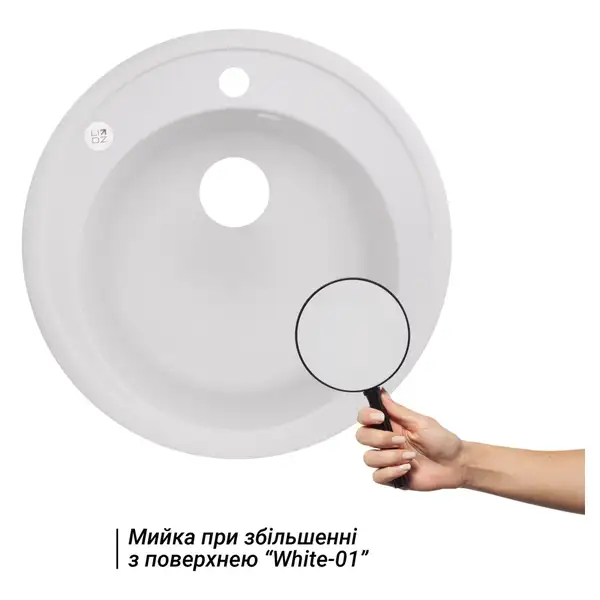 Lidz D510/200 WHI-01 Кухонная мойка, белая (LIDZWHI01D510200)