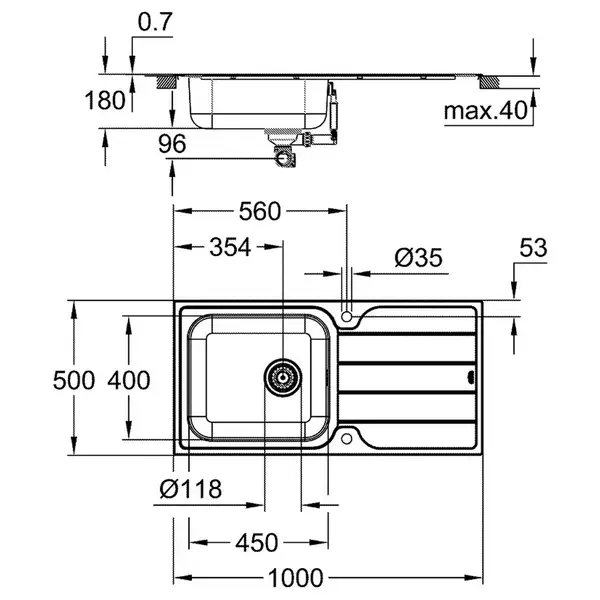 Мийка для кухні із нержавіючої сталі Grohe K500 (31563SD1)
