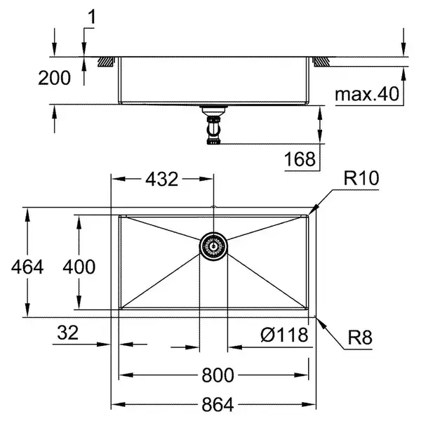 Мийка для кухні із нержавіючої сталі Grohe K700 (31580SD1)