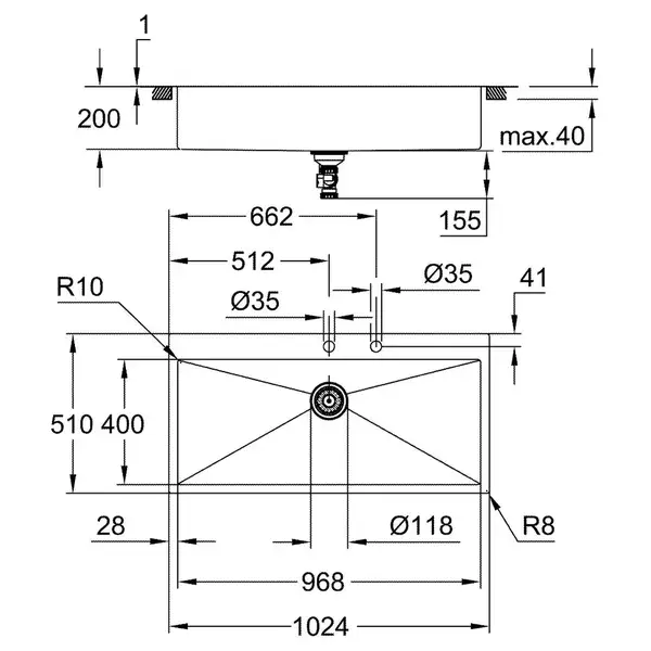 Мийка для кухні із нержавіючої сталі Grohe K800 (31586SD1)