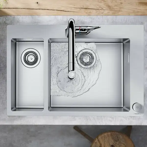 Кухонна мийка Hansgrohe Hansgrohe C71 C71-F655-04 Sink combi 755х500 зі змішувачем на 2 чаші 180/450, stainless steel (43210800)