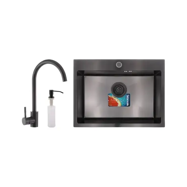 MIXXUS SET-6045-PVD Набір: мийка, змішувач, диспенсер (MX0587) MIXXUS SET-6045-PVD Набір: мийка, змішувач, диспенсер (MX0587)