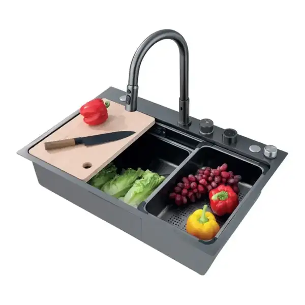 Zerix ZH7548-SET-03 Мойка со смесителем Nano-Black (ZM5577)