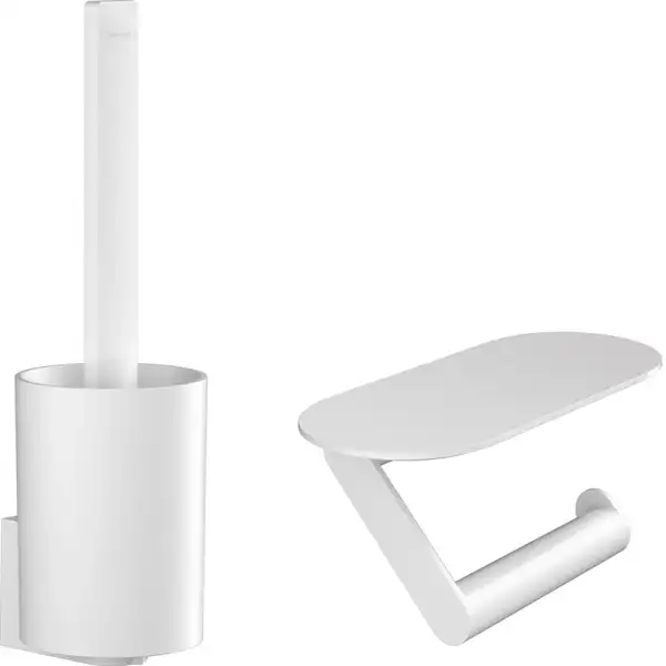 Комплект аксесуарів Hansgrohe WallStoris 2в1, Matt White (27969700) Комплект аксесуарів Hansgrohe WallStoris 2в1, Matt White (27969700)