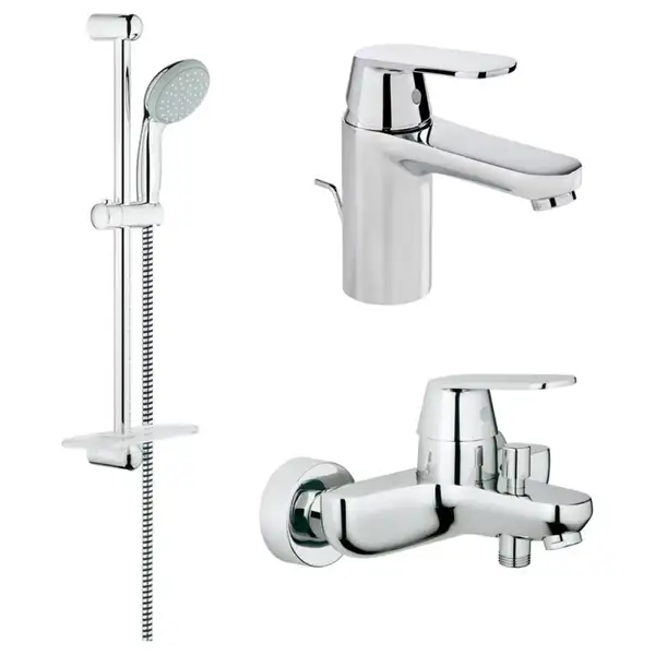 Набор смесителей для ванны 3-в-1 Grohe Eurosmart Cosmopolitan S-Size (цвет - хром) (126111 S) фото 1 Aquada.com.ua Набор смесителей для ванны 3-в-1 Grohe Eurosmart Cosmopolitan S-Size (цвет - хром) (126111 S) фото 1 Aquada.com.ua