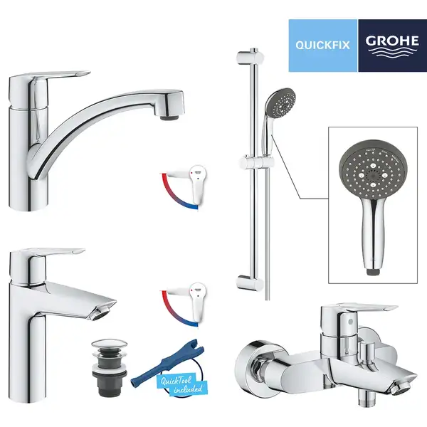 Grohe Start Набор смесителей 4в1, хром (UA202301KE)