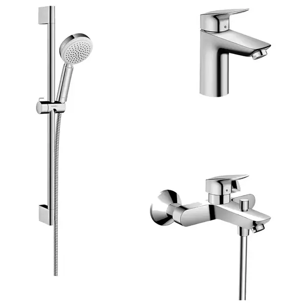 Набор смесителей для ванны 3-в-1 Hansgrohe Logis/Crometta (цвет - хром) (20200001) фото 1 Aquada.com.ua