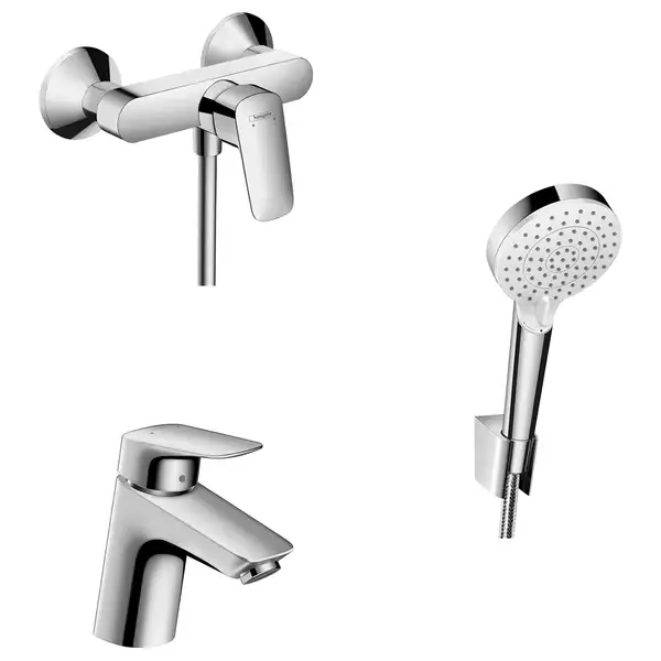 Набор смесителей для душа 3-в-1 Hansgrohe Logis/Crometta Vario EcoSmart (цвет - хром) (71600114) фото 1 Aquada.com.ua Набор смесителей для душа 3-в-1 Hansgrohe Logis/Crometta Vario EcoSmart (цвет - хром) (71600114) фото 1 Aquada.com.ua