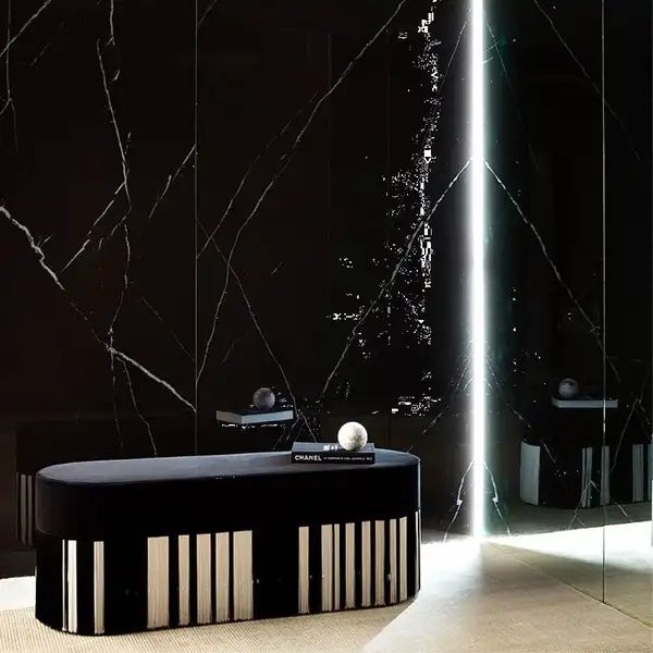 Плитка керамогранітна Delight LS6DLX2A Marquina Nero Lev POL 1200x2600x6 Lea Ceramica Плитка керамогранітна Delight LS6DLX2A Marquina Nero Lev POL 1200x2600x6 Lea Ceramica