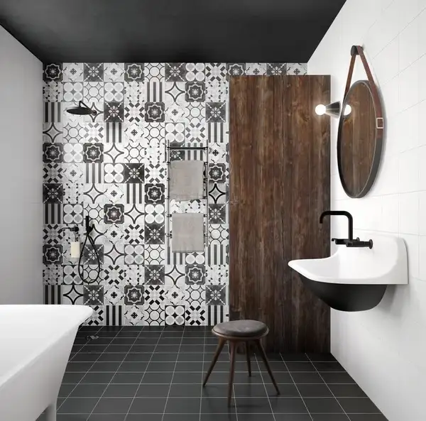 Плитка керамогранітна CSAPBWBL20 Patchwork B&W Black 200x200x10 Sant'agostino Плитка керамогранітна CSAPBWBL20 Patchwork B&W Black 200x200x10 Sant'agostino