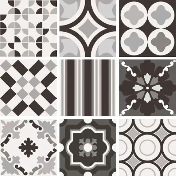 Плитка керамогранітна CSAPBWMX20 Patchwork B&W Mix 200x200x10 Sant'agostino Плитка керамогранітна CSAPBWMX20 Patchwork B&W Mix 200x200x10 Sant'agostino
