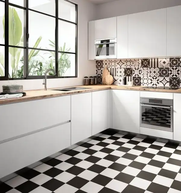 Плитка керамогранітна CSAPBWWH20 Patchwork B&W White 200x200x10 Sant'agostino Плитка керамогранітна CSAPBWWH20 Patchwork B&W White 200x200x10 Sant'agostino