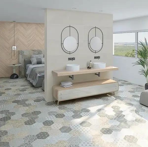 Плитка керамогранітна Hexagono Duroc Multicolor 230x266x9 Vives (46EM) Плитка керамогранітна Hexagono Duroc Multicolor 230x266x9 Vives (46EM)