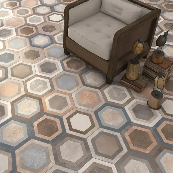 Плитка керамогранітна Hexagono Bushmills Multicolor 230х266x9 Vives (46FE) Плитка керамогранітна Hexagono Bushmills Multicolor 230х266x9 Vives (46FE)