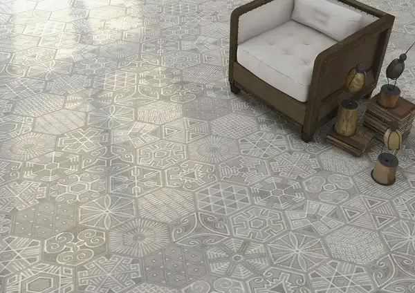 Плитка керамогранітна Hexagono Igneus Cemento 230x266x9 Vives (46FI) Плитка керамогранітна Hexagono Igneus Cemento 230x266x9 Vives (46FI)