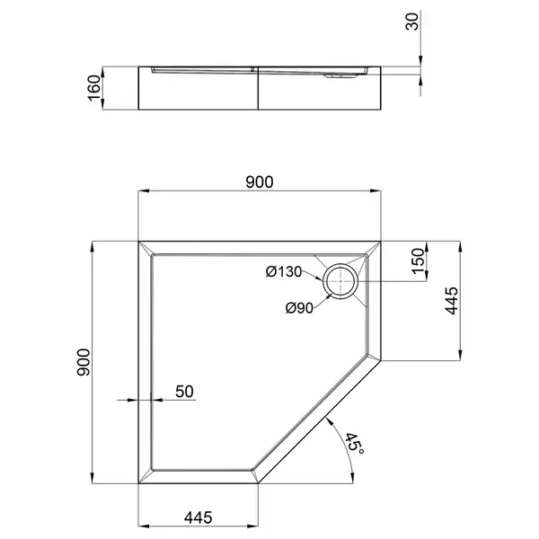 Душевой поддон Lidz Diament ST90x90x16 (LDIST909016) Душевой поддон Lidz Diament ST90x90x16 (LDIST909016)