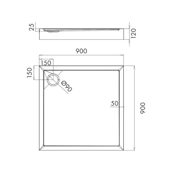піддон Omnires Camden 80x80 (CAMDEN80/KBP)