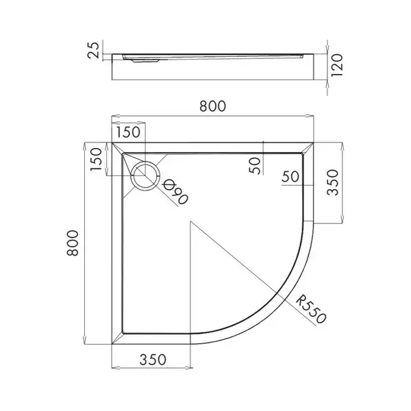 піддон Omnires Camden 80x80 (CAMDEN80/OBP)