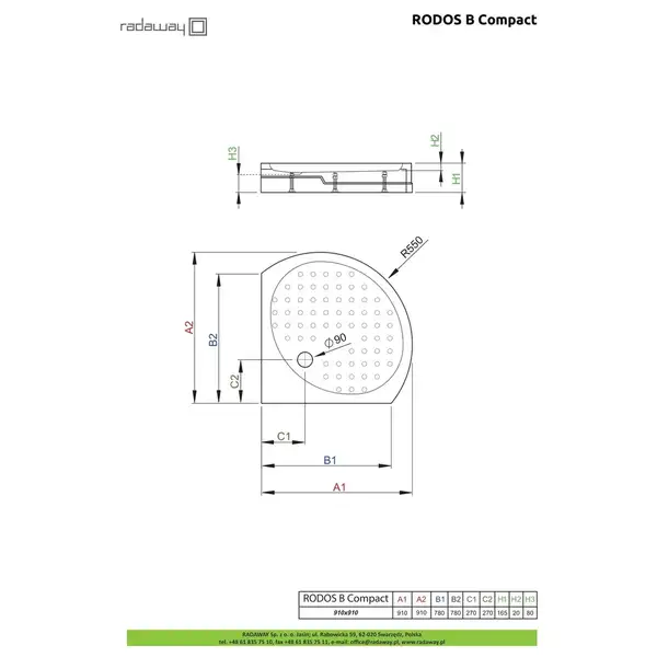 Radaway Rodos B Compact Душовий піддон, білий (4D99155-03) Radaway Rodos B Compact Душовий піддон, білий (4D99155-03)